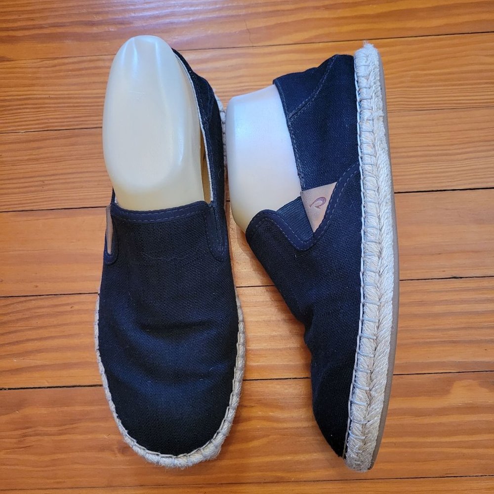 Olukai 6.5 Black Loafer Slip On Comfort Flats KAULA PA'A KAPA
